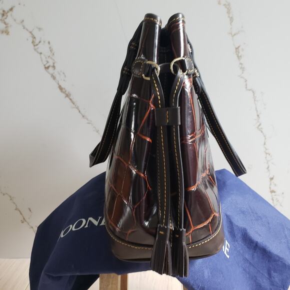 Dooney & Bourke Tassel Leather Bag Set Cognac 3 Pc Purse Wallet Keychain 1C872CG - Picture 6 of 15